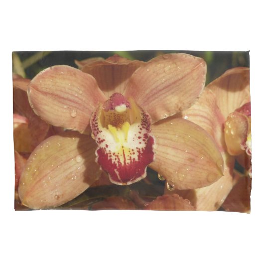 Orchideen mit Raindrops floral Kissenbezug (Vorderseite)