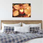 Orchideen mit Raindrops floral Leinwanddruck (Insitu (Schlafzimmer))