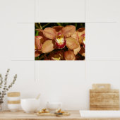 Orchideen mit Raindrops floral Poster (Küche)