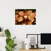 Orchideen mit Raindrops floral Poster (Heimbüro)