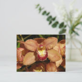 Orchideen mit Raindrops floral Postkarte (Stehend Vorderseite)