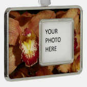 Orchideen mit Raindrops floral Rahmen-Ornament Silber (Rechts)