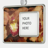 Orchideen mit Raindrops floral Rahmen-Ornament Silber (Links)