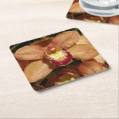 Orchideen mit Raindrops floral Rechteckiger Pappuntersetzer (angewinkelt)