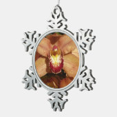 Orchideen mit Raindrops floral Schneeflocken Zinn-Ornament (Rechts)