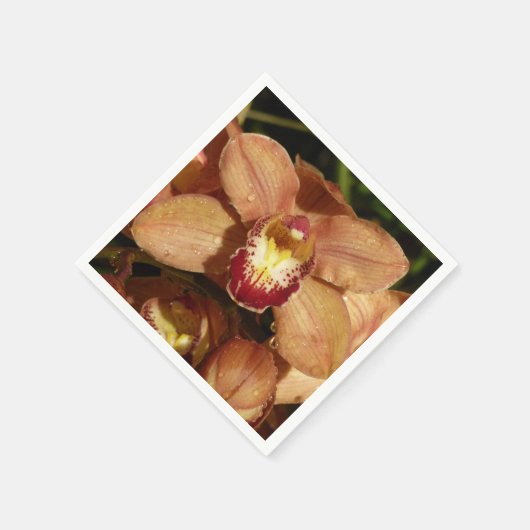 Orchideen mit Raindrops floral Serviette (Ecke)