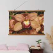 Orchideen mit Raindrops floral Wandteppich Mit Holzrahmen (Schlafzimmer)
