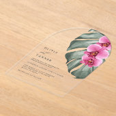 Orchideen Monstera Hochzeit der tropischen Flora Acryleinladungen (Ablage )