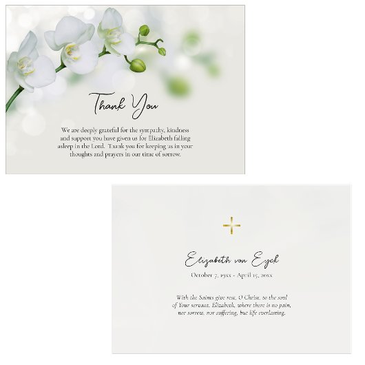 Orchideen Orthodoxe Christliche Beerdigung Dankeskarte