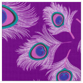 Orchideen-Pfau-Federn auf Amethyst Lila Stoff (Nahaufnahme)