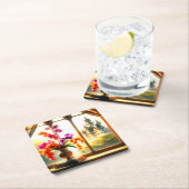 Orchideen Rechteckiger Pappuntersetzer (Vor Ort)