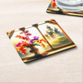 Orchideen Rechteckiger Pappuntersetzer (angewinkelt)