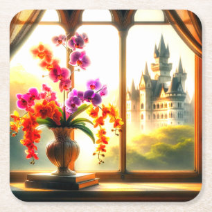 Orchideen Rechteckiger Pappuntersetzer
