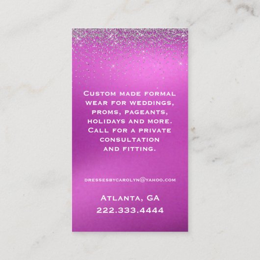 Orchideen-rosa opulente Näherin-Visitenkarte Visitenkarte (Rückseite)