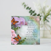 Orchideen, Rose und Schmetterlinge Einladung zur H (Stehend Vorderseite)