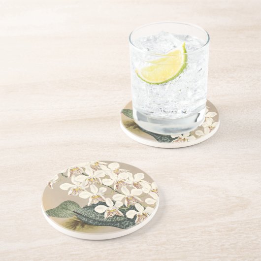 Orchideen Sandstein Untersetzer (Seite)