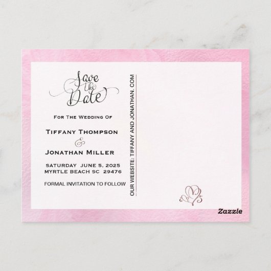 Orchideen Save the Date Postkarte (Rückseite)