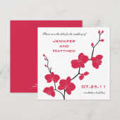Orchideen Save the Date - rot und schwarz (Vorne/Hinten)