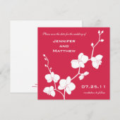 Orchideen Save the Date - rot und weiß (Vorne/Hinten)