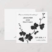 Orchideen Save the Date - Schwarz und Weiß (Vorne/Hinten)