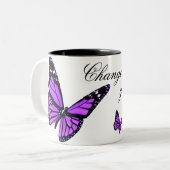 Orchideen-Schmetterlings-Kaffee-Tasse Zweifarbige Tasse (Vorderseite Links)