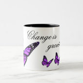 Orchideen-Schmetterlings-Kaffee-Tasse Zweifarbige Tasse (Mittel)