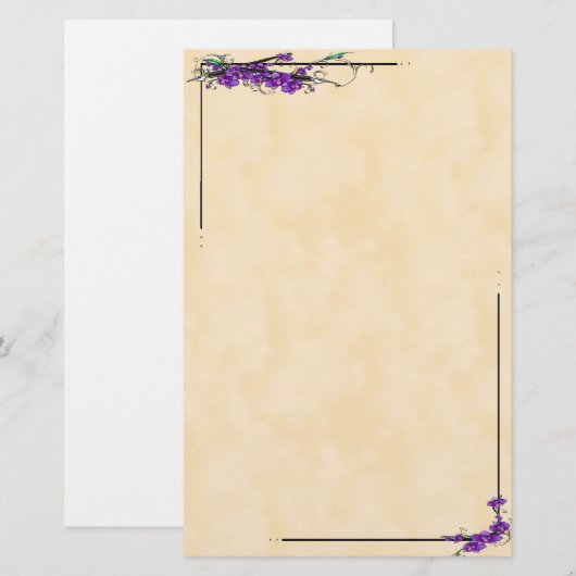 Orchideen-Skripte Briefpapier (Vorne/Hinten)