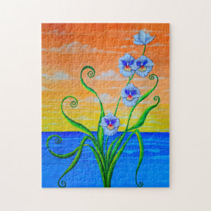 Orchideen-Sonnenuntergang Puzzle