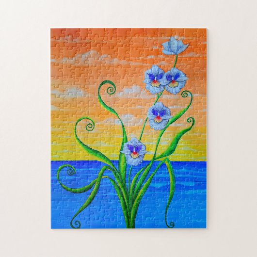 Orchideen-Sonnenuntergang Puzzle (Vertikal)