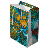 Orchideen-Spaß-Geschenktasche Mittlere Geschenktüte (Rückseite Schrägansicht)