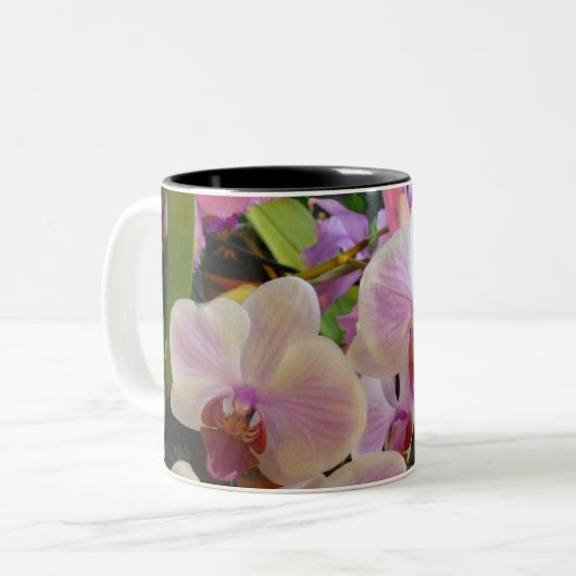 Orchideen-Tasse 6 Zweifarbige Tasse (Vorderseite Links)