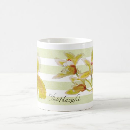 Orchideen-Tasse mit Café hazuki logo2 Kaffeetasse (Mittel)