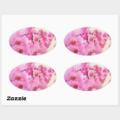 Orchideen. Text. Ovaler Aufkleber (Blatt)