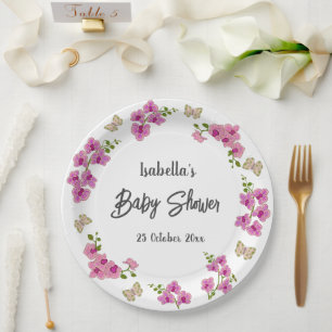 Orchideen Tropical Butterfly Lila Pink Pappteller