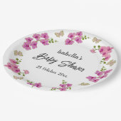 Orchideen Tropical Butterfly Lila Pink Pappteller (Schrägansicht)