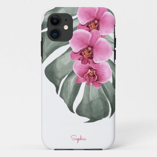 Orchideen Tropische Flora mit Ihrem Namen Case-Mate iPhone Hülle (Rückseite)