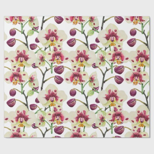Orchideen u. Blumen Geschenkpapier (Flach)