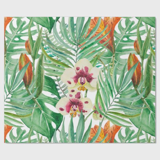 Orchideen u. Blumen Geschenkpapier (Flach)