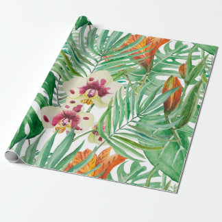 Orchideen u. Blumen Geschenkpapier