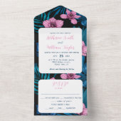 Orchideen und Blätter aus Palmen All In One Einladung (Innen Boden)