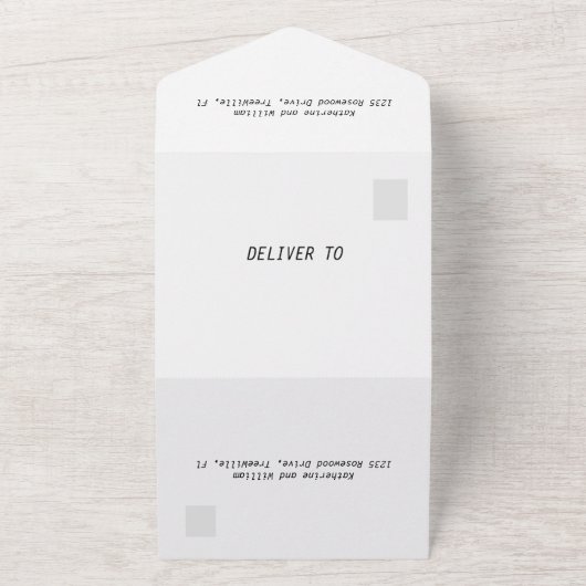 Orchideen und Blätter aus Palmen All In One Einladung (Außenbereich)