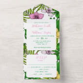 Orchideen und Blätter aus Palmen All In One Einladung (Innen Boden)