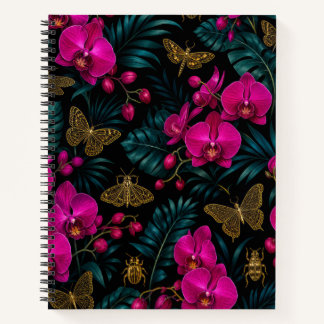 Orchideen- und Goldfalter-Notizbuch Notizblock