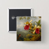 Orchideen und Hummingbird Heade Button (Vorne & Hinten)