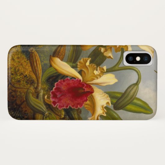 Orchideen und Hummingbird Heade Case-Mate iPhone Hülle (Rückseite (Horizontal))
