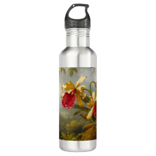 Orchideen und Hummingbird Heade Edelstahlflasche