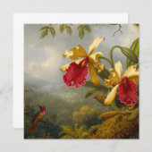 Orchideen und Hummingbird Heade Einladung (Vorne/Hinten)