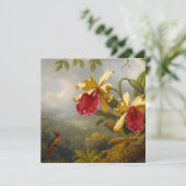Orchideen und Hummingbird Heade Einladung (Stehend Vorderseite)