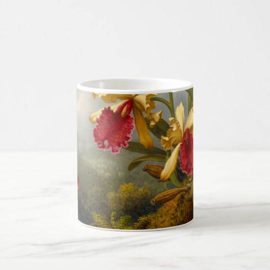 Orchideen und Hummingbird Heade Kaffeetasse (Mittel)