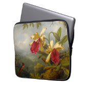 Orchideen und Hummingbird Heade Laptopschutzhülle (Vorderseite Links)